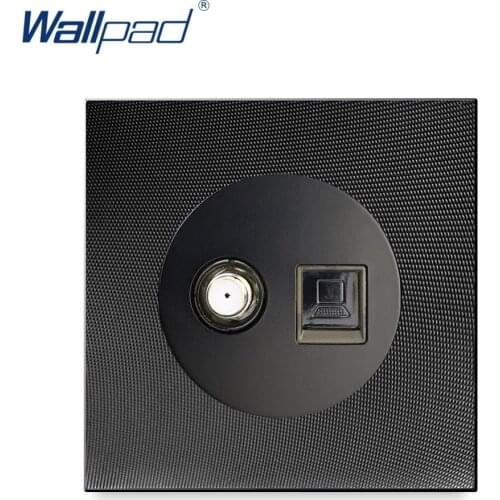 Satellite TV and DATA Socket Ethernet RJ45 CAT6 Wallpad Luxury Aluminum Metal Panel Weak Electric Wall SAT Outlet RJ45