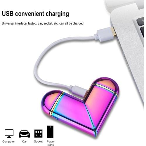 Foldable Heart-shape Cigarette Lighter Touch Induction Ignition Lighter With 520 Love Projection Creative Gifts For Boyfriend