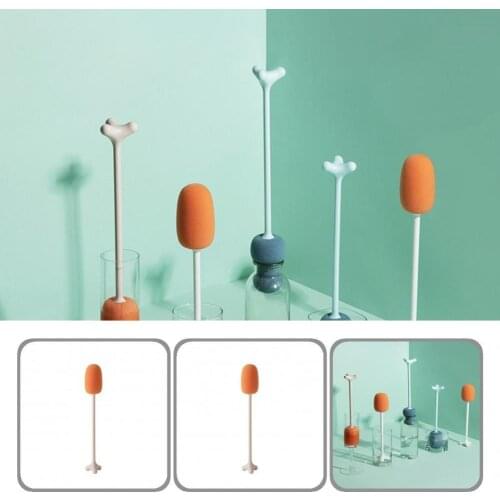 3 Colors Modern Glass Bottle Sponge Scrubber Water Absorption Cleaning Brush Good-looking for Daily Life