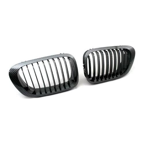 Carbon Fiber Style Sport Front Grille Replacement L&R 2PCS New for E46 3 SERIES COUPE (PRE-FACELIFTED)
