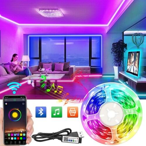 Bluetooth Led Strip 5V USB 1M-10M 5050 USB Led Strips Light RGB Led Diode Ribbon Lamp For Decoration Bedroom TV BackLight