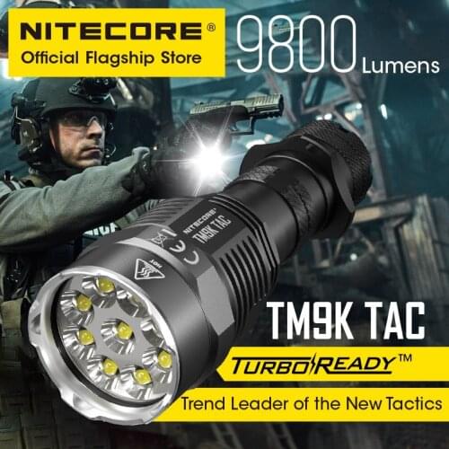 2021 NITECORE TM9K TAC 9800 Lumens Tactical Flashlight USB Rechargeable Powerful LED Searchlight Super Bright, 5000mAh Battery