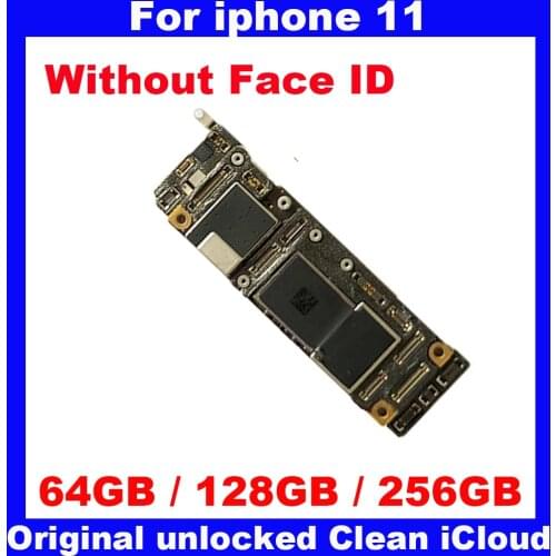 Factory Unlocked Mainboard Without Face ID for iphone 11 Original Motherboard IOS System Logic Board 64GB 128GB 256GB IOS Plate
