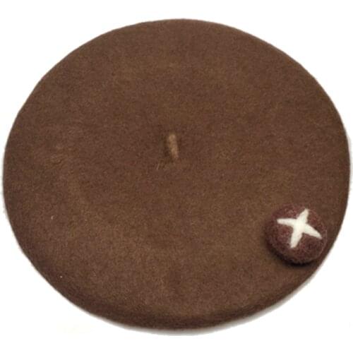 Shiitake beret femal hat autumn handmade mushroom painter cap winter warmth thick peas pumpkin hat outdoor newsboy cap