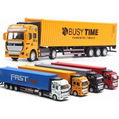 1:48 Alloy Pull Back Container Truck Model,high Simulation Transport Truck Toy Exquisite Gifts