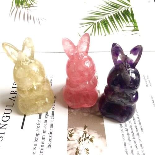 1PC Natural Crystal Gravel rabbit Silicone Mould DIY Resin Decor Craft Jewelry Making Mold Festival Home Decor