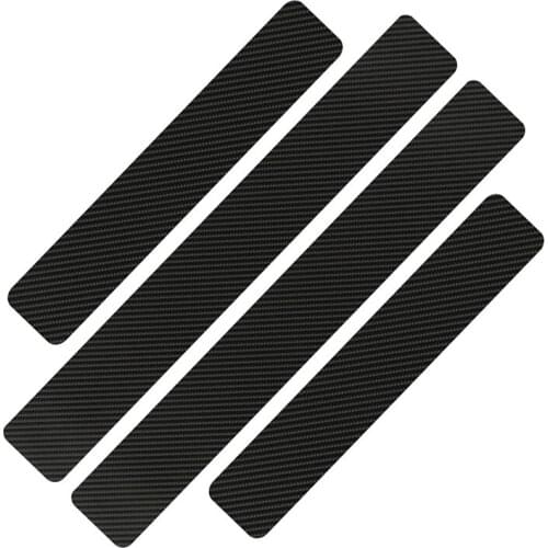 4PCS Car stickers 3D Carbon Fiber Pedals Guards Anti-kick Scratch Door Car Door Sill Protector Sticker Car Accessories 60/40cmx2