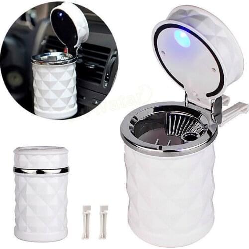 Car Ashtray With Led Light Portable Auto Cigarette Storage Interior Car Accessory Universal Ashtray Cigarette Container 1PC