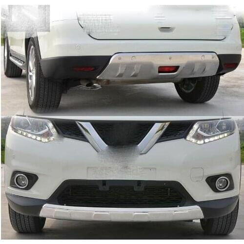 For X-Trail 2014 2015 stainless steel front rear bumper base cover decoration decoration