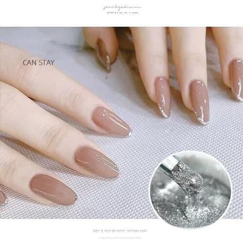 Sparkling platinum diamond Sequin Gel glitter nail polish 3D diamond UV LED Gel varnish adhesive sheet manicure