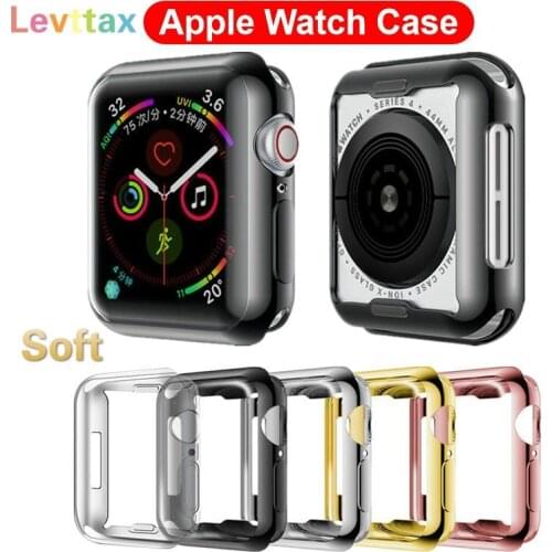 100Pcs/lot Clear Case For Apple Watch SE 6 5 4 40MM 44MM iWatch Series 3 2 1 38MM 42MM Full Soft Clear TPU Screen Protector Case