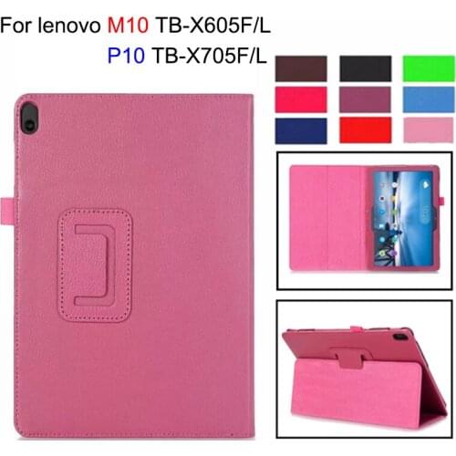 Case For Lenovo Tab M10 10.1 TB-X605L Cover Protective PU Leather Folding Stand Case For Lenovo Tab P10 TB-X705L 10 Funda Coque