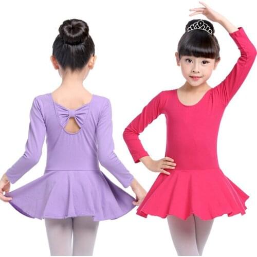 Children dance clothing clothes girls cotton skirt long sleeve winter spring Siamese Latin Dance clothes Practice clothes