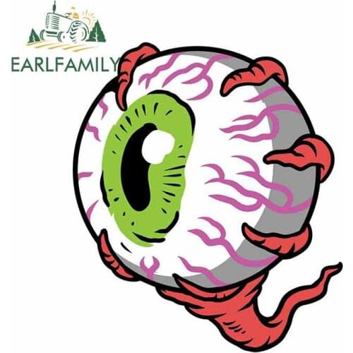EARLFAMILY 13cm x 11.4cm For Monster Eye Wall Decal Vehicle Car Bumper Window Occlusion Scratch Graffiti Sticker Vinyl Material