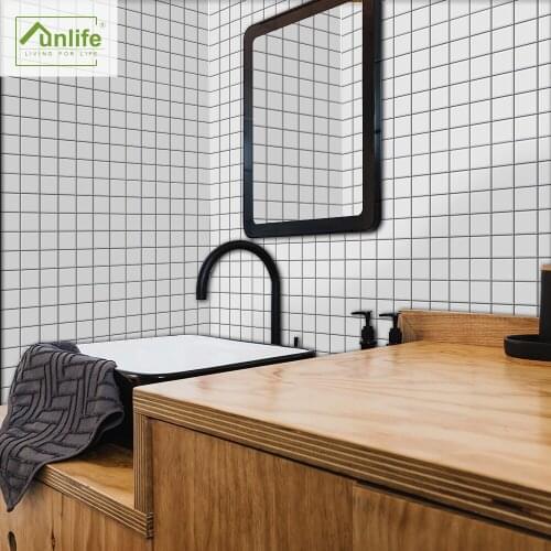 Funlife® Tile sticker Oil Proof Peel & Stick Kitchen Self-Adhesive Bathroom Decorative Floor Easy to CleanBacksplash Removable