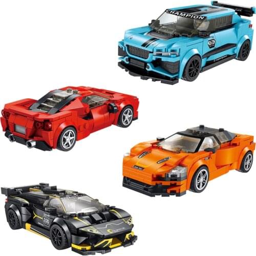 City super sport racing car block racer figures Jaguar i-pace Mclaren 720s lambor Huracan evo Ferra f8 bricks toys