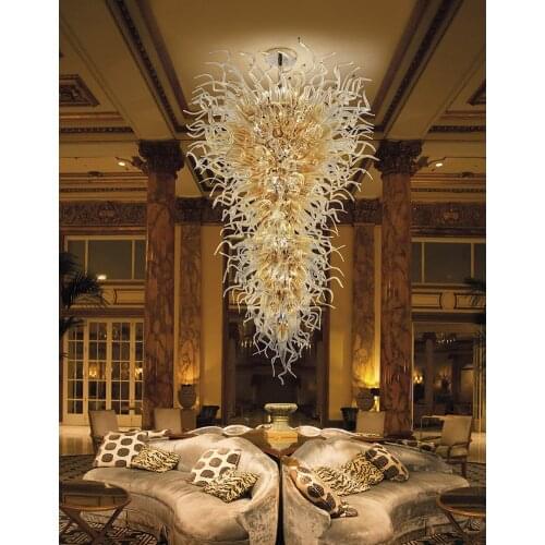 GIRBAN Luxury Big Hotel Blown Glass Chandelier Lighting Home Decor Loft Led Hanging Lithts Living Room Decoration Chandeliers