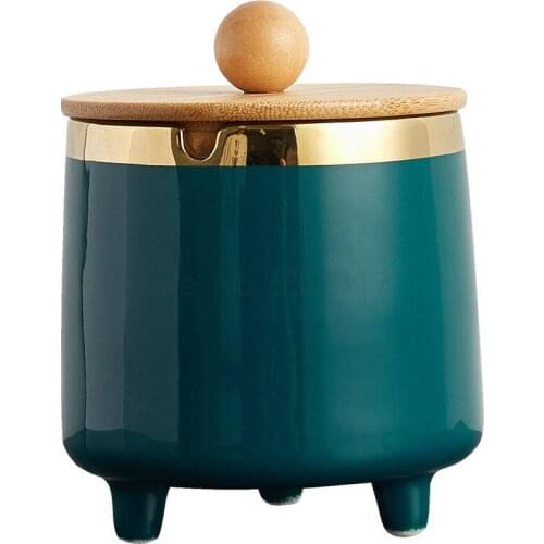 Fashion Ceramic Ashtray Office and Home Personality Trend Ashtray Nordic Creative Round High-foot Ashtray Ashtrays with Lids