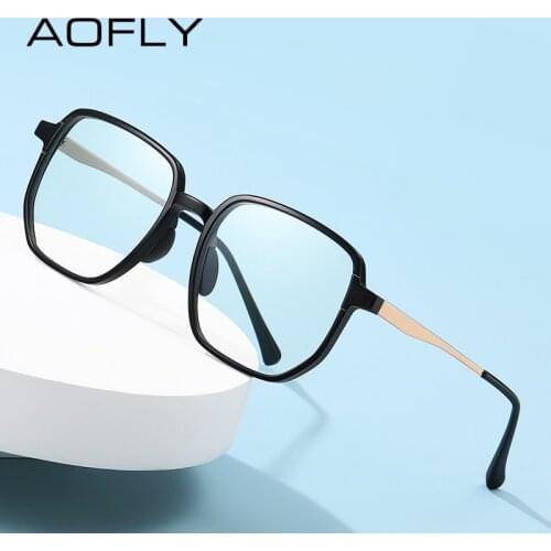 AOFLY Computer Gaming Glasses For Men Square Blue Light Blocking Eyeglasses Women Prescription Eyewear Frame Male Female UV400