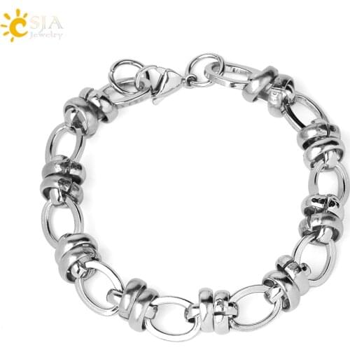 CSJA 316l Mens Stainless Steel Bracelet for Women Hand Chain & Link Bracelets Femme 2021 Acier Inoxydable Pulsera Hombre S751