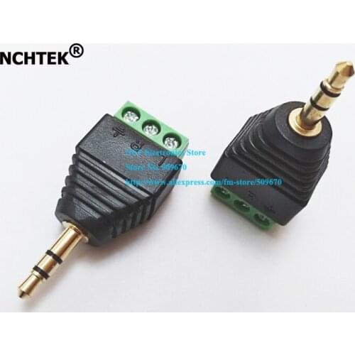 NCHTEK Terminal block to 3.5mm stereo Jack male adapter 3Pin Audio Connector Adapter/Free DHL Shipping/200PCS