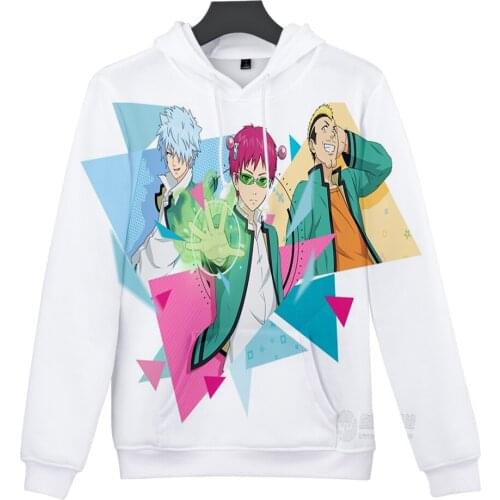 New 3D Printed Saiki Kusuo no psi nan Cosplay Costume hooded Sweatshirt 3D Anime Hoodie boys girls white Japanese Kawaii Coats