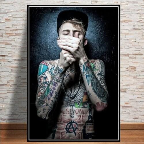 New Machine Gun Kelly Rapper Hip Hop Music Singer Star Poster And Prints Painting Art Wall Pictures For Living Room Home Decor