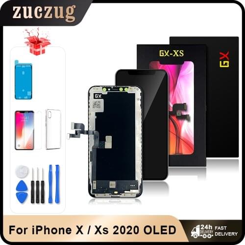 New GX GXs For iPhone X Xs Hard OLED LCD Display Touch Screen Digitizer Assembly For iPhoneX