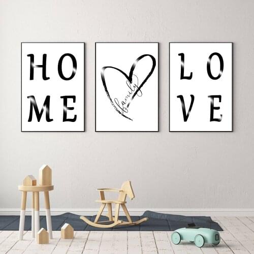 Home and Love Letter Canvas Painting Wall Art Nordic Posters and Prints Poster Simple Decorativas Pared Cuadros