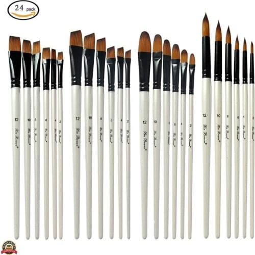 Paint Brushes Set for Acrylic Oil Watercolor Artist Face and Body Professional Painting Kits with Synthetic Nylon Tips