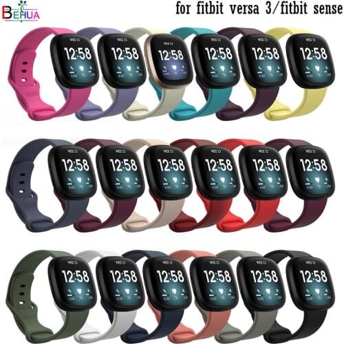 Watchband For Fitbit Versa 3 / sense Durable Soft Silicone Sports bracelet Wristband Smart watch strap wearable Wrist band belt