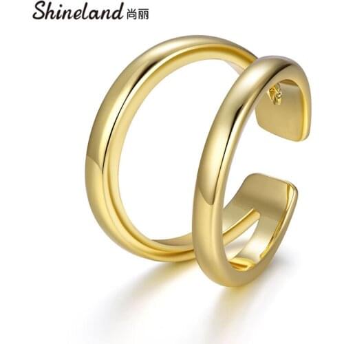 Shineland 2021 Simple Vintage Twist Gothic Chunky Midi Ring Fashion Jewelry Accessories For Women Open Adjustable Rings