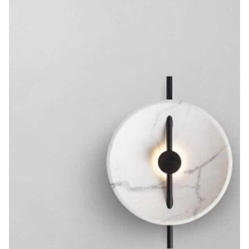Nordic modern minimalist marble powder polymer bedside lamp wall lamp creative living room bedroom living room