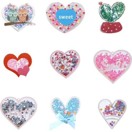 Cute Cartoon Owl Quicksand Acrylic Planar Resin Shakers DIY For Sew Gift Bows Party Crafts Homework, 10Yc17593