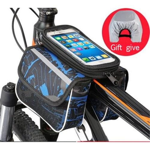 Bicycle bag mobile phone bag mountain bike double bag saddle bag upper tube bag front beam bag bicycle accessories package