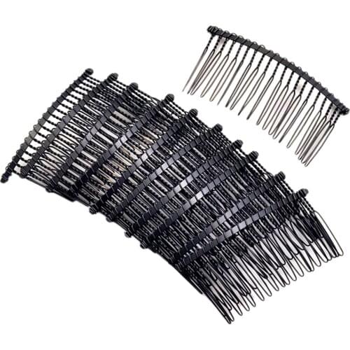10 Pieces DIY Blank Metal Hair Clip Side Hair Combs 20 Teeth Jewelry Making