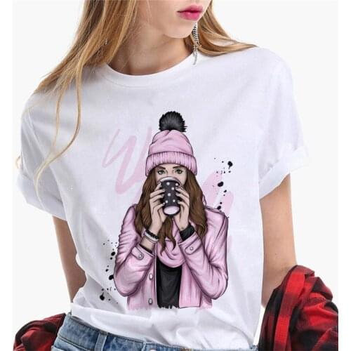 Summer Women T-shirt 2021 Fashion beauty Lady pattern Printing Tshirt Harajuku Leisure Streetwear Female Clothing Tee Top