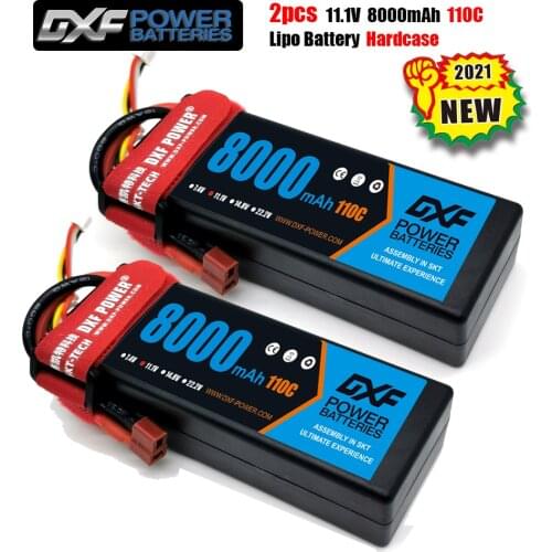 DXF 3S 11.1V 8000mah 110C MAX 220C Lipo Battery Hardcase 1/10 1/8 Scale For TRXXX Slash 4x4 RC Car Hard Case