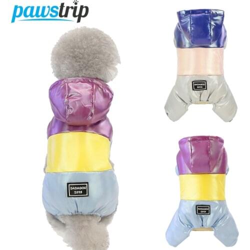 Pawstrip Winter Dog Clothes Small Dog Jumpsuit Clothing For Dogs Puppy Clothes Winter Dog Coat Warm Fleece Lining Pet Clothes