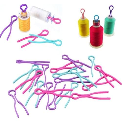 10/30/50pcs Mixed Color Plastic Bobbin Clips Clamp Thread Spools Clips Sewing Accessories