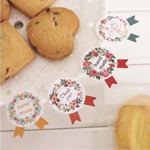 120pcs/pack Garland Medal Thank You Handmade Label Self-adhesive Sticker Decoration Supplies