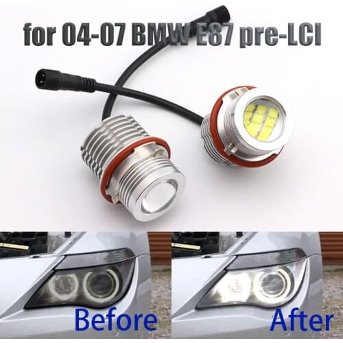 120W for 2004-2007 BMW 1 Series E87 Pre-LCI LED Angel Eyes Ring Marker Light Bulbs White 6000K Car Accessories