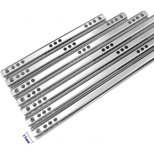 17mm Galvanized Cold-rolled Steel Plate Drawer Sliding Guide Rail Furniture Slide Wardrobe Wardrobe Cabinet Slide Sliding Door
