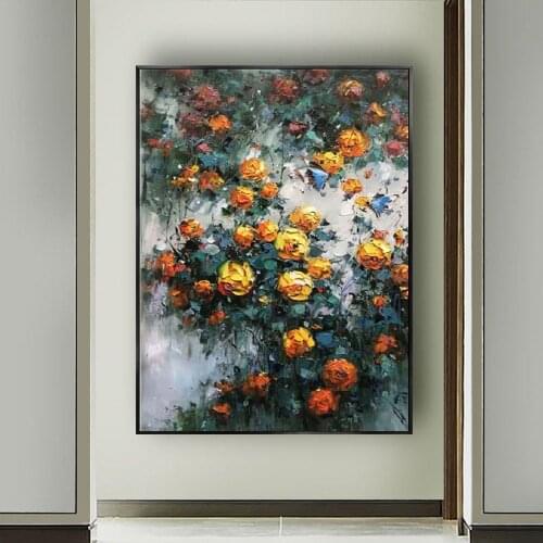 Abstract Oil Painting on Canvas Art Wall Picture For Living Room Home Decor Frameless hand Painted flowers canvas painting mural