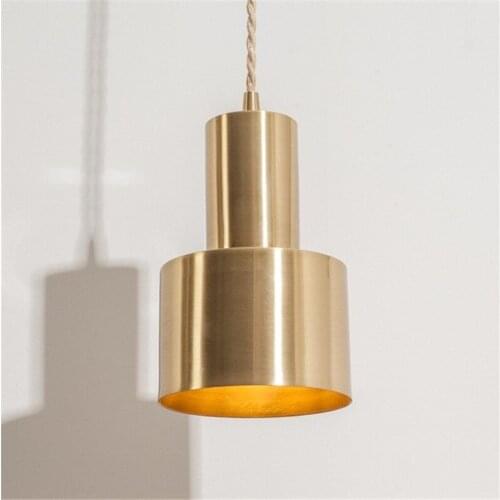 American Loft Style Copper Droplight Edison Vintage LED Pendant Light Fixtures Creative Single Hanging Lamp Home Lighting