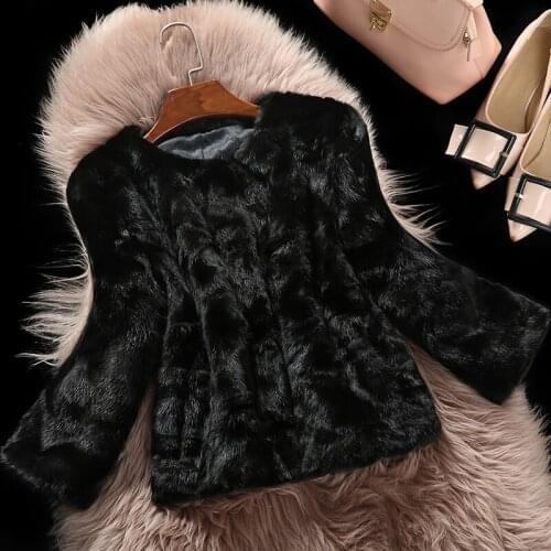 AYUNSUE 2020 Luxury Real Fur Coat Natural Mink Fur Coats For Women Pieces Patchwork Luxury Winter Warm Jacket Plus Size 16PD5023