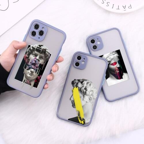 Medusa David statue color Phone Case For iPhone 12 mini 11 pro X XS Max XR 7 8 plus se2020 Case Soft silicone Cover Conque
