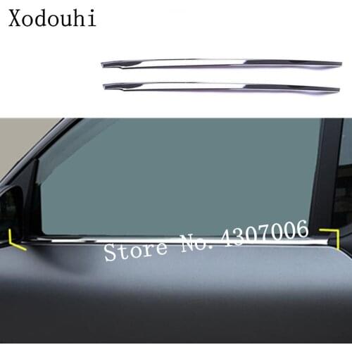 For Benz Smart Fortwo 2015 2016 2017 2018 2019 Car Styling Stick Stainless Steel Car Garnish Pillar Window Strip Trim Frame 2pcs
