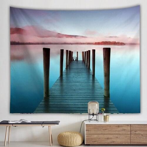 Blue Sea scenery tapestry bedroom wall hanging beach carpet beach tent polyester fabric wall tapestry beach