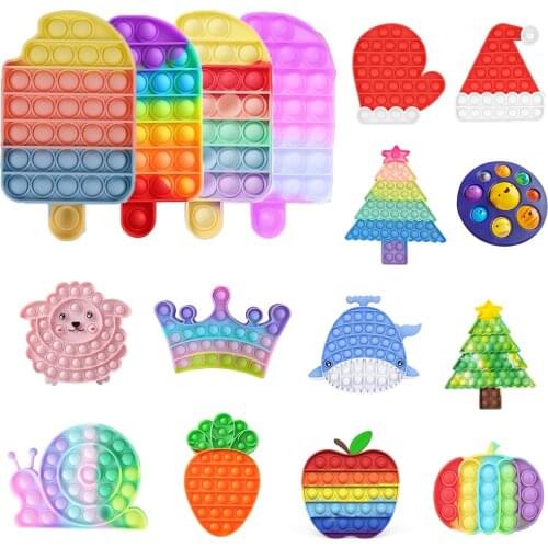 Push Toy Adult Kids Funny Antistress Toys Push Bubble Fidget Sensory Toy Autism Special Needs Stress Reliever Toys